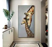 IHHGNB Tableau sur toile Girafe style nordique, affiche et impressions murales pour la décoration du salon (70 x 140 cm (28 x 55 po) / Sans cadre)