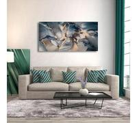 IHHGNB Tableau sur toile imprimé, style abstrait, à la texture marbrée et aux blocs de couleur, idéal pour la décoration murale du salon ou de la chambre (70 x 140 cm/sans cadre)