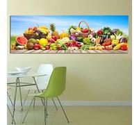 IHHGNB Tableau sur toile représentant des légumes et des fruits de cuisine, affiche et impression décorative pour le salon (30 x 90 cm (12 x 35 po) / Sans cadre)