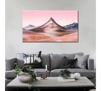 IHHGNB Tableau sur toile représentant un paysage de montagne rose, style esthétique, idéal pour la décoration intérieure du salon (50 x 70 cm/sans cadre)
