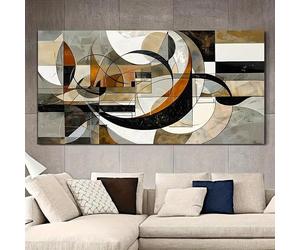 IHHGNB Tableau sur toile sans cadre, très grand format, art mural abstrait moderne, affiche géométrique minimaliste (50 x 100 cm (20 x 39 pouces) / sans cadre)