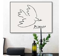 IHHGNB Tableau sur toile style nordique, dessin au trait d'oiseau de Picasso et Matisse, idéal pour la décoration du salon (70 x 100 cm/sans cadre).