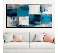 IHHGNB Toile abstraite bleue, affiche murale moderne grand format pour la décoration de la chambre ou du salon (70 x 140 cm/sans cadre)