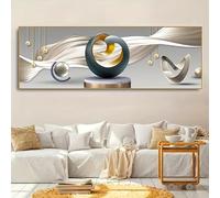 IHHGNB Toile imprimée d'art abstrait moderne et luxueux, sans cadre, décoration murale classique avec peinture géométrique fluide (55 x 165 cm (22 x 65 po) / Sans cadre)