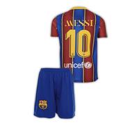 IHIMI Ronaldinho Barcelona - #10 - Maillot nostalgie pour enfant - Avec short - Édition limitée - 4-13 ans, Messi 2020, 164