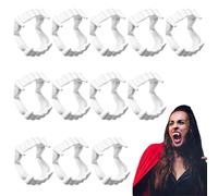 IHLOOTD 12 Paires Dent de Vampire Rétractable Halloween Faux Dentier Crocs de Vampire Réutilisables Accessoires de Halloween d'horreur de Costume Cosplay de Fête pour Enfant Adulte (B12)