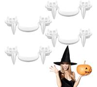 IHLOOTD 4 Paires Dent de Vampire Rétractable Halloween Faux Dentier Crocs de Vampire Réutilisables Accessoires de Halloween d'horreur de Costume Cosplay de Fête pour Enfant Adulte (B)