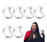 IHLOOTD 6 Paires Dent de Vampire Rétractable Halloween Faux Dentier Crocs de Vampire Réutilisables Accessoires de Halloween d'horreur de Costume Cosplay de Fête pour Enfant Adulte (B6)