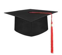 IHLOOTD Chapeau de Diplomé Unisexe,Chapeaus d'étudiant Bachelor pour Adultes,Chapeau de Diplôme Réglable, Toque Diplome avec Pendentif Rouge, pour les Fêtes de Remise des Diplômes
