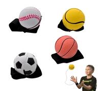 IhLux Balles Rebondissantes pour Poignet Balles rebondissantes avec Cordon Set 4pcs Diamètre 6 cm avec Bracelet Et Corde Football, Basketball, Softball, Baseball pour Enfants et Adultes