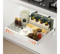 Ihomife Tiroir Coulissant Cuisine Adhesif, Tiroirs Coulissants pour Cuisines, étagères Coulissantes Pour l'organisation, largeur réglable de 32 à 53 cm