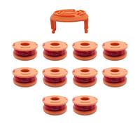 IHONYI Lot de 10 bobines de rechange pour débroussailleuse, fil d'alimentation automatique de 1,65 mm avec couvercle, compatible avec les tondeuses à gazon Worx Mac Allister Qualcast et tondeuse à