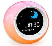 iHoo Réveil Enfant, Réveil pour Apprendre à Dormir avec Lumière Nuit | Lever du Soleil et de la Lune, Son de Sommeil et Réveil Automatique pour Les Enfants et Les Jeunes
