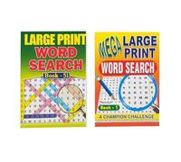 ihoot Lot de 2 livres de recherche de mots assortis A4 pour adultes | Jeux de voyage pour adultes | Jeux de mots et puzzles de mots, cadeaux pour personnes malvoyantes | Plus de 190 puzzles