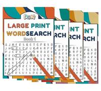 ihoot Lot de 4 livres de recherche de mots assortis A4 pour adultes | Jeux de voyage pour adultes | Jeux de mots et puzzles de mots, cadeaux pour personnes malvoyantes