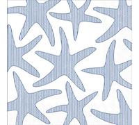 IHR Ideal Home Range Kate Nelligan Lot de 20 serviettes de fête jetables en papier 3 plis, 12,7 x 12,7 cm, motif étoile de mer seersucker