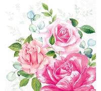 IHR Ideal Home Range Lot de 20 serviettes de fête jetables en papier 3 plis, 12,7 x 12,7 cm, Beverly (blanc)