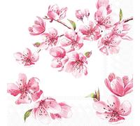 IHR Ideal Home Range Lot de 20 serviettes de fête jetables en papier triple épaisseur, 16,5 x 16,5 cm, Sakura (rose)
