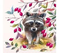 IHR Ideal Home Range Lot de 20 serviettes de fête jetables en papier triple épaisseur, 16,5 x 16,5 cm, Bandit