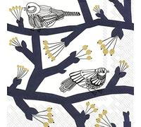 Serviette de table Lunch 33X33 Jetable IHR Paquet de 20 - Marimekko, Pakkanen bleu foncé