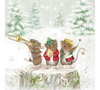 IHR Ideal Home Range Lot de 20 serviettes de fête jetables en papier triple épaisseur, 16,5 x 16,5 cm, bande de souris