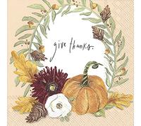 IHR Ideal Home Range - Lot de 20 serviettes en papier Motif feuillage d'automne Merci