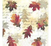 IHR Ideal Home Range Lot de 20 serviettes en papier Motif feuilles tombantes