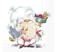 IHR Ideal Home Range - Lot de 20 serviettes en papier - Motif : Pete - Gnome cuisinier - 33 x 33 cm