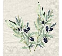 IHR Ideal Home Range - Lot de 20 serviettes en papier OLIO DI OLIVA linen 25 cm x 25 cm