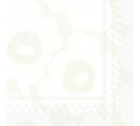 IHR Ideal Home Range Marimekko Lot de 20 serviettes de fête jetables en papier triple épaisseur, 16,5 x 16,5 cm, blanc et gris