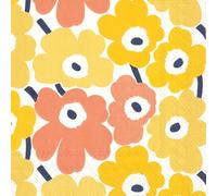 IHR Ideal Home Range Marimekko Lot de 20 serviettes de fête jetables en papier triple épaisseur, 16,5 x 16,5 cm, jaune