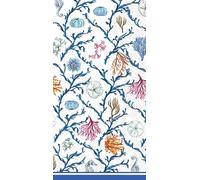 IHR Ideal Home Range Rosanne Beck Lot de 16 serviettes de table jetables en papier 3 plis, 21,6 x 11,4 cm, bleu côtier