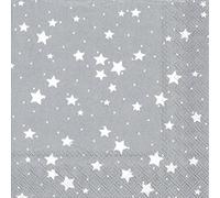 IHR Ideal Home Range - Serviettes papier Stella DI Natale Argent 20 pc. Serviettes déjeuner