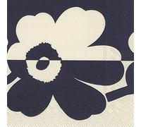 IHR Ideal Home Range Suur Unikko Lot de 20 serviettes de fête jetables en papier triple épaisseur, 16,5 x 16,5 cm, bleu lin