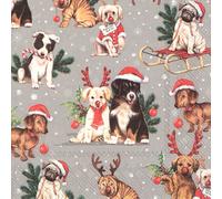 IHR - L 922345 - Serviettes en papier, serviettes de déjeuner, 20 pièces, Noël, chiens, gris, 16,5cm x 16,5cm, 3 plis