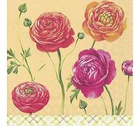 IHR Lot de 20 serviettes en papier 3 plis Motif papillons Orange
