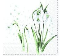 Ihr Lot de 20 serviettes en papier triple épaisseur Motif clochettes de neige 33 x 33 cm