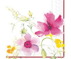 IHR Lot de 20 serviettes Motif floral 33 cm