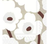 IHR Marimekko Unikko Lot de 20 Serviettes de Table carrées en Papier Lin 3 Plis 33 cm