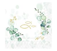 IHR Serviette de table Eucalyptus Fish 33x33cm Serviettage Motif Serviette de table