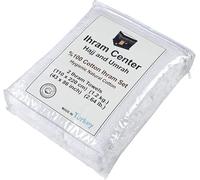 Ihram Ehram Ahram for Men for Hajj and Umrah Lot de 2 Serviettes hygiéniques 100% Coton Naturel 110 x 220 cm