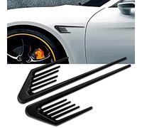 ihreesy 2 Pcs Grille Autocollant d'Admission d'Air de Voiture, Grille d'Admission d'Air Évent Décoration Autocollant Décoratif Auto-adhésif Capot Évents Garde-Boue Grille d'Air Couverture,Noir