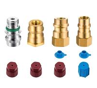 ihreesy Adaptateur R12 à R134A Adaptateur de Conversion Côté Bas et Côté Haut,Adaptateur en Cuivre et Aluminium Coupleur Rapide Adaptateur de Conversion Kit D'installation de Capuchon de Valve 1/4 SEA
