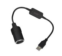 ihreesy Allume Cigare Prise Femelle Convertisseur Cordon, Port USB Vers Prise Allume-cigare Femelle Convertisseur Adaptateur Cordon Voiture Allume-cigare Câble Convertisseur