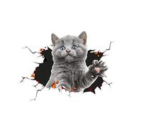 ihreesy Autocollant Chat 3D, Étanche Chat Stickers Muraux Autocollant de Voiture Animal Chaton 3D Personnalité Simulation Drôle Décoration Autocollant de Voiture Accessoires de Style de Voiture,#A