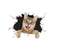 ihreesy Autocollant Chat 3D, Étanche Chat Stickers Muraux Autocollant de Voiture Animal Chaton 3D Personnalité Simulation Drôle Décoration Autocollant de Voiture Accessoires de Style de Voiture,#B