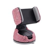 ihreesy Bling Support Téléphone de Voiture, Rotatif à 360° Support Telephone en Strass pour Tableau de Bord et Grille d'Aération Compatible avec iPhone12/5s/7/7Plus Galaxy S8+,Rose