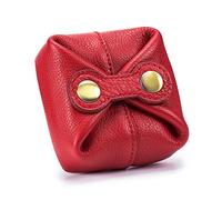 ihreesy Étui Universel pour Clés de Voiture, Mini Portefeuille en Cuir de Vachette avec Fermeture à Pression Voiture Key Case Vintage Porte-Monnaie Petite Pochette pour Femmes et Hommes,Rouge