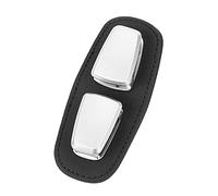 ihreesy Porte-Lunettes de Soleil de Voiture,Porte-Lunettes en Cuir de Vachette pour Pare-Soleil Pince à Lunettes Clip de Carte de Billet Support de Lunettes à Double Extrémité,Noir