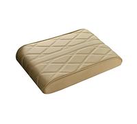 ihreesy Voiture Centre Console Accoudoir Couverture,Coussin de Console Centrale en Cuir PU Souple Imperméable Coussin Universel en Mousse à Mémoire de Forme pour la Plupart des Véhicules,Beige